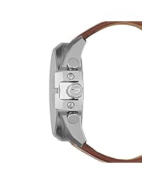 Diesel DZ4290 Mega Chief reloj de acero inoxidable con correa de cuero marrón para hombre.