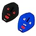 2Pcs Coolbestda Rubber 4buttons Key Fob Remote Cover Case Protector Keyless Jacket for Mitsubishi Eclipse 2006-2012 Endeavor 2006-2011 Galant 2006-2012 Lancer Outlander 2007-2013