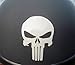 High Viz Inc Badass Skull Helmet Decal White Reflective- 2 1/8