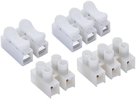 HANSHA 100 Pieces 2P CH2 3P CH3 Quick Crimp Spring Connectors Screw Terminal Blocks for LED Strip Light Wire Wiring 4 Styles