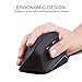 VELOCIFIRE Wireless Vertical Ergonomic Mouse, USB 2.4G, 3 Adjustable DPI Levels 800/1200/1600 and Side Controls(Black)