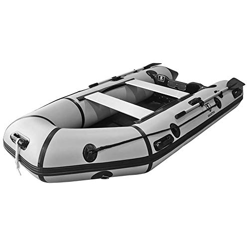 Max4out Inflatable Boat Fishing Dinghy 2 Paddles Sport Tender Inflatable Raft 10 Feets (Gray)