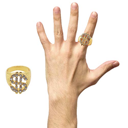 2 Plated+Necklace+Finger+Dollar+Pendant