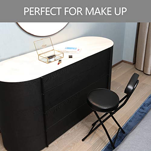 HOMOOI Cushioned Padded Folding Stool with Back,Black Pricepulse