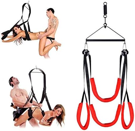 Adult Indoor Swing Set, š&ēx Swing Hanging Swing for Comfortable Support with Strong Nylon, Red