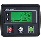 Luqeeg DSE4510 Generator Controller, LCD Display Generator Genset Controller, Auto Start Stop Mains Failure Control Module 3 Phase Generator Set Controller with Three Remotes