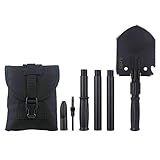 iunio Folding Shovel 35 inch Length Portable with Pickax Carrying Bag Multitool Spade for Camping Entrenching Car Emergency (Upgrades)