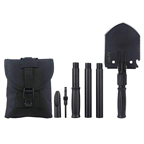 iunio Folding Shovel 35 inch Length Portable with Pickax Carrying Bag Multitool Spade for Camping Entrenching Car Emergency (Upgrades)