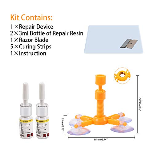 Mookis Windshield Repair Kit 2-Pack Repair Resin to Fix Car Cracks,Chips,Bull's Eye and Star - Thumbnail 2