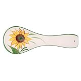 Lorren Home Trends Sunflower Design Spoon Rest, Green