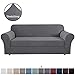 H.VERSAILTEX 2 Pieces Sofa Covers Stretch Large Couch Covers Sofa Slipcovers Furniture Covers (Base Cover Plus Cushion Cover) Feature Deluxe Thick Soft Textured Jacquard (XL Sofa, Charcoal Gray)