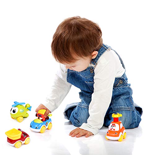 image for FUN LITTLE TOYS Pull Back Cars Push and Go Cars for Toddlers Babies To
