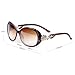 LianSan Fashion Oversized Women Uv400 Protection Polarized Lady Sunglasses Gold Flower Full Frame Sunglasses Gd103 (Brown)