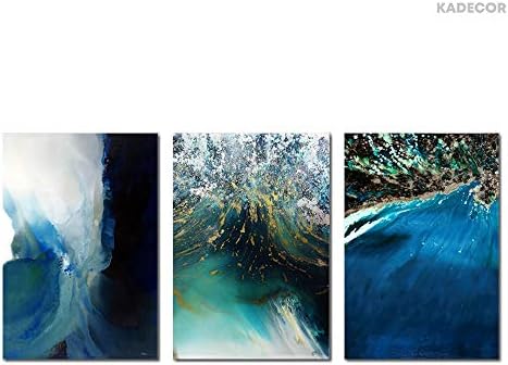 KADECOR - Framed Printed Painting on Canvas 12x16 Inches. Realistic Decorative Abstract Wall Art for Home, Business, Hotel, Bar, Office, Restaurant. Suggests Crashing Sea and Water to Energize, Relax.
