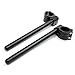 KanSmart NEW Universal 35mm CNC Raised Motorcycle Clip Ons Fork Handlebars for 1969-1982 Honda Suzuki Yamaha (35mm, Black)
