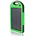 Solar Charger, Powercam, 10,000 mAh, Waterproof, Drop Resistant, Shockproof, for iPhones, iPads, Android, Samsung phones, GPS devices and Cameras (green)