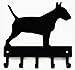 The Metal Peddler Bull Terrier Key Holder for Wall - Small 6 inch Wide with 5 Hooks - Made in USA