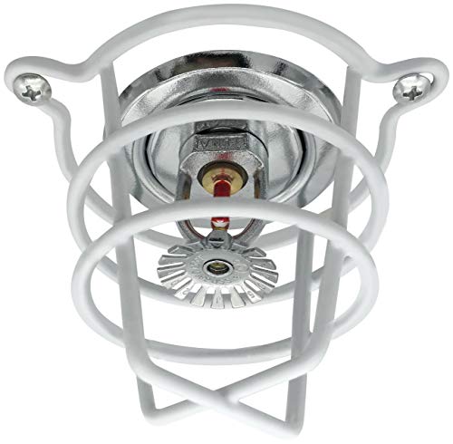 Happy Tree (4 Pack) White Fire Sprinkler Head Guard Cover for Both 1/2" & 3/4" Fire Head for Protecting Flush Mount & Side Wall & Pendent Head Semi - Recessed Sprinkler Head Cage