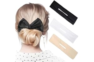 PMRXSETD 3 Pieces Deft Hair Bun Maker for Twister - Deft Bun Hair Tie French Twist Hair Bun, Hair Donut Heatless Hair Curler Bun Maker for Hair, Hair Accessories for Women & Girls (Black, White, Nude)