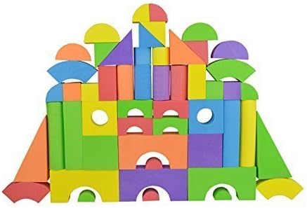 Houyue Non-Toxic 50 Piece Foam Stacking Blocks Set for Children, Soft EVA Building Blocks Safe and Quiet