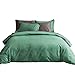 SUSYBAO 2 Pieces Duvet Cover Set 100% Natural Cotton Twin/Single Size 1 Duvet Cover 1 Pillow Sham Emerald Green Luxury Quality Ultra Soft Breathable Durable Easy Care Solid Bedding with Zipper Ties