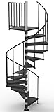 42' Diameter Non-Code Spiral Stair Kit - Primed Steel (85' - 95' High)