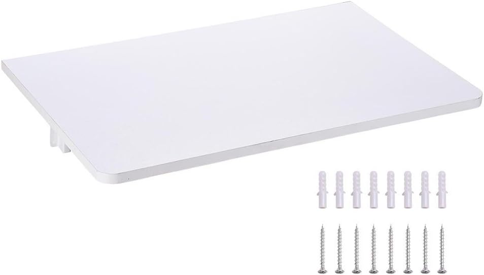 Instahibit Wall Mounted Floating Folding Drop Leaf Table Max Load 50lbs Small Wooden Desk 23 5/8 x 15 3/4 Home White