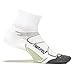 Feetures Elite Max Cushion Quarter Athletic Running Socks for Men and Women, White + Black, Size Medium