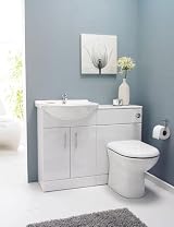 VeeBath Linx 1250 Vanity Unit Set & Toilet, Soft Close, White Finish view 2