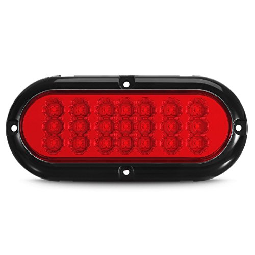 image for Partsam 2 Pcs Red Oval Oblong 6-1/2