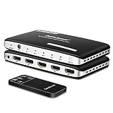 Zettaguard Upgraded 4K 60Hz 4x1 HDMI Switcher 4 port HDMI 2.0 Switch Hub HDMI Splitter with IR Remote Control Support 18Gbps 4K x 2K 3D HDCP 2.2(4 In 1 Out)