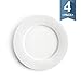 Sweese 1201 Porcelain Dinner Plates - 10 inches for Dessert and Snack, Plaid Pattern - Set of 4, White