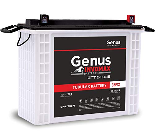 Genus Invomax GTT56048 PP 150 AH Tall Tubular Inverter Battery for Home and Office (White)