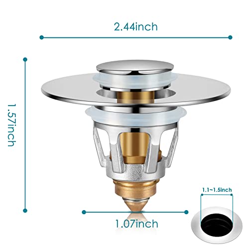 QYHNYJF Universal Bathroom Sink Stopper, for 1.11.5 in U.S. Standard Drain Holes ,Basin Pop Up