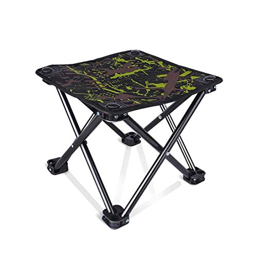 FSMZ FS Klappbarer Hocker, Klappbarer Angelstuhl Tragbarer Angelhocker Angelsitz for Draußen Klappbarer Hocker 28 × 26…