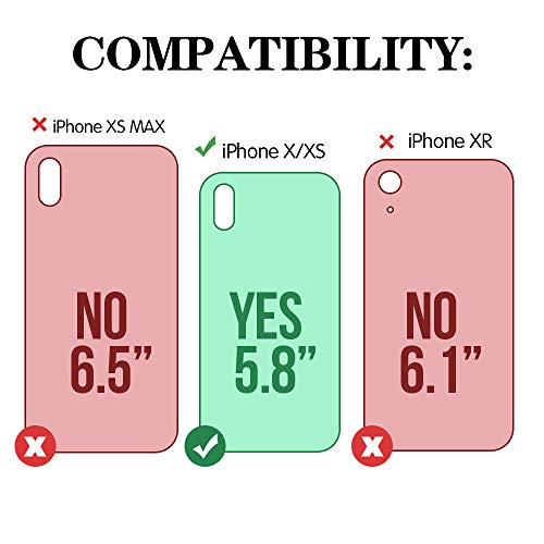 image for ZVE Case for Apple iPhone Xs and iPhone X, 5.8 inch, Zipper Wallet Cas