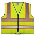 GripGlo Reflective Safety Vest, Bright Neon Color with 2 Inch Reflective Strips - Orange Trim - Zipper Front, Large
