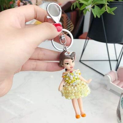 dahuimin Lovely Snow White Mermaid Keychain Doll Keyring For Women Girl Handbag Backpack Charms Pendant Fashion Key Chain Ring Fg-10