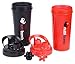 Nutribomb Thunderball Protein Shaker Bottle Supplement Shaker Cup Workout Shaker Meal Replacement Shaker (Red and Black combo)