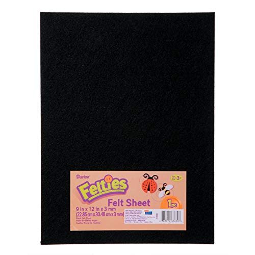 Bulk Buy: Darice DIY Crafts Felties Felt Sheet Black 9 x 12 inches (5-Pack) FLT-0032