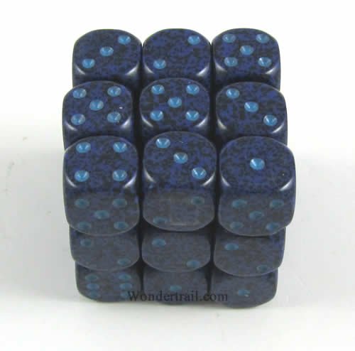Blue Speckled 12mm D6 Dice Set (27)