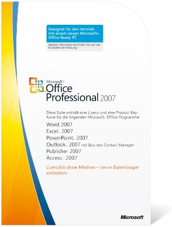 Microsoft Office Professional 07 1 Lizenz Key Amazon De Software