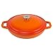 Zelancio Cookware 3-Quart Enameled Cast Iron Casserole Dish with lid, Perfect for Braising, Slow Cooking, Simmering and Baking, Tangerine Orange