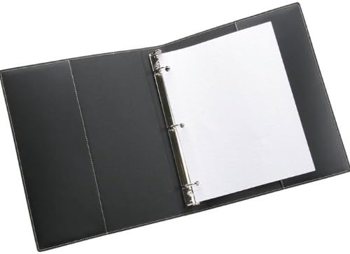 Leather 3 Ring Binder, 1" Presentation Format, Black