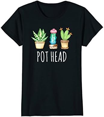Womens Succulent Shirt Pot Head Funny Cactus Cacti Succulove Tee Large Black