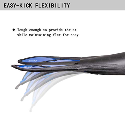 image for WACOOL Adult Short Light Travel Size Full Foot Pocket Fins Flippers fo