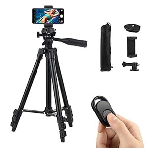 Polarduck Camera Mount Phone Tripod Stand: 42-Inch 106cm Lightweight Travel Tripod for iPhone with Remote & Phone Holder…