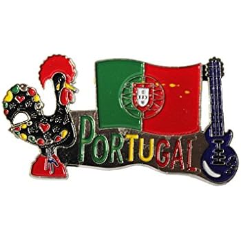 PORTUGAL Country Flag, ROOSTER With GUITAR - Fridge Magnet Size : 2.75