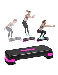 Nicole Miller - Escalera de ejercicios aeróbicos, plataforma de ejercicio ajustable con aristas