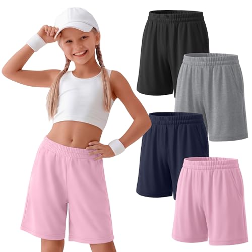 YooAurvox 4 Pack Girls Athletic Shorts